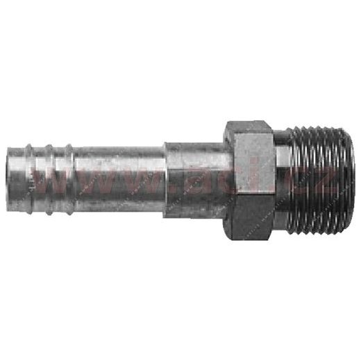 FITINKA HLINÍKOVÁ NAMAČKÁVACÍ O-KRÚŽK SAMEC PRE O-K. SAMICA 180° PRE HADICE G8 (10 MM) ZÁVIT UNF 3/4"