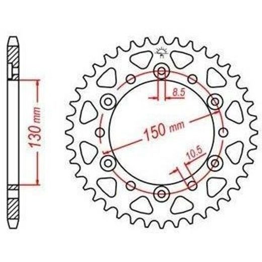 OCEĽOVÁ ROZETA PRE SEKUNDÁRNE REŤAZY TYPU 520, JT - ANGLICKO (45 ZUBOV)