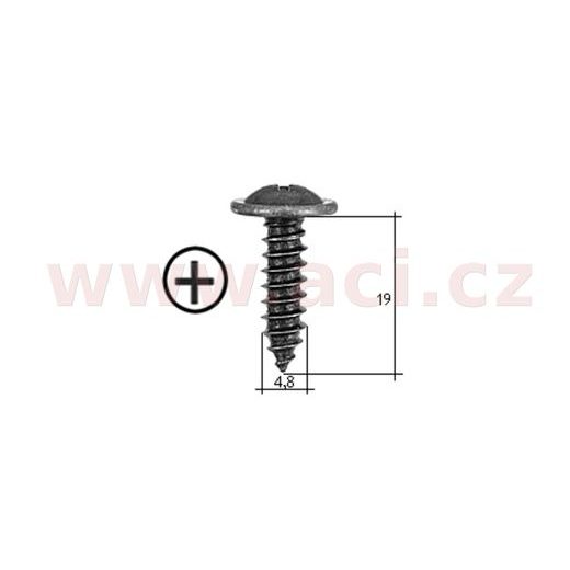 SAMOŘEZNÝ KŘÍŽOVÝ VRUT ČERNÝ POZINK FE (SADA 20 KS) (4,8 MM, 19 MM)