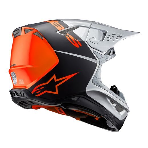 PRILBA SUPERTECH S-M10 FLOOD, ALPINESTARS (STŘÍBRNÁ/ČERNÁ MATNÁ/ORANŽOVÁ FLUO) 2026