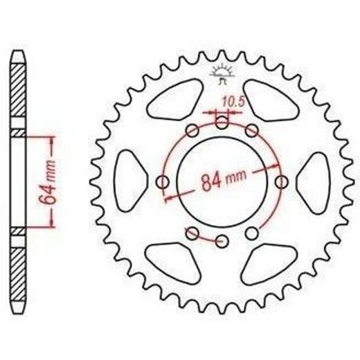 OCEĽOVÁ ROZETA PRE SEKUNDÁRNE REŤAZY TYPU 520, JT - ANGLICKO (44 ZUBOV)