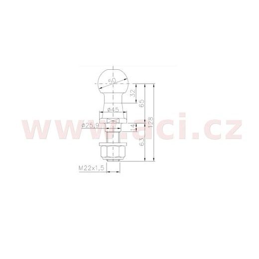 KOULE ISO 50 WINTERHOFF KUB/50, PR. 50 MM, 3500 KG, M22X1,5, ORIGINÁL
