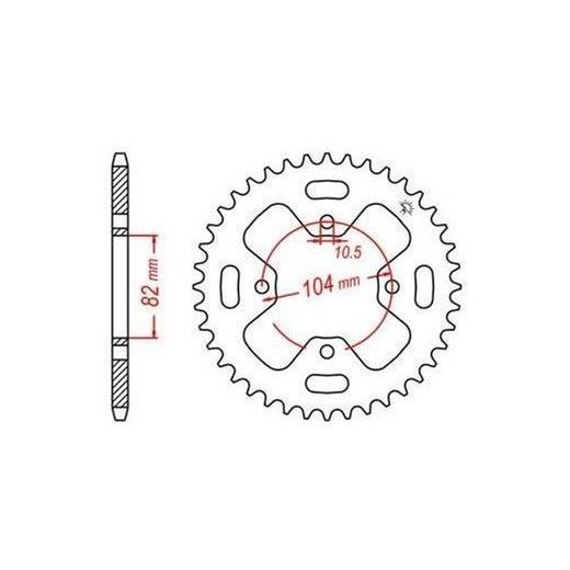 OCEĽOVÁ ROZETA PRE SEKUNDÁRNE REŤAZY TYPU 520, JT - ANGLICKO (40 ZUBOV)