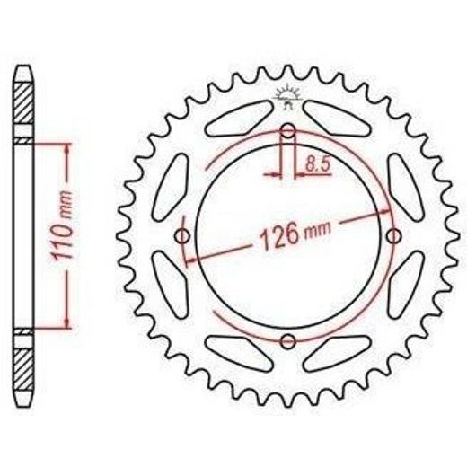 OCEĽOVÁ ROZETA PRE SEKUNDÁRNE REŤAZY TYPU 420, JT - ANGLICKO (47 ZUBOV)