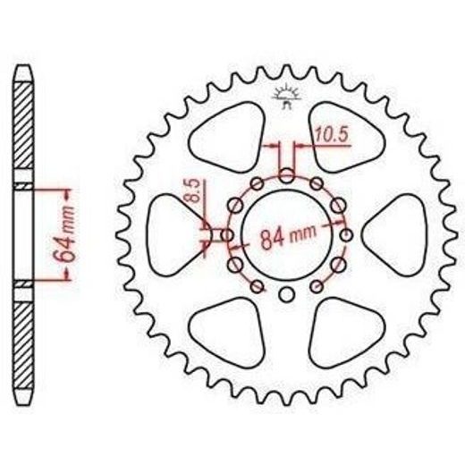 OCEĽOVÁ ROZETA PRE SEKUNDÁRNE REŤAZY TYPU 520, JT - ANGLICKO (47 ZUBOV)