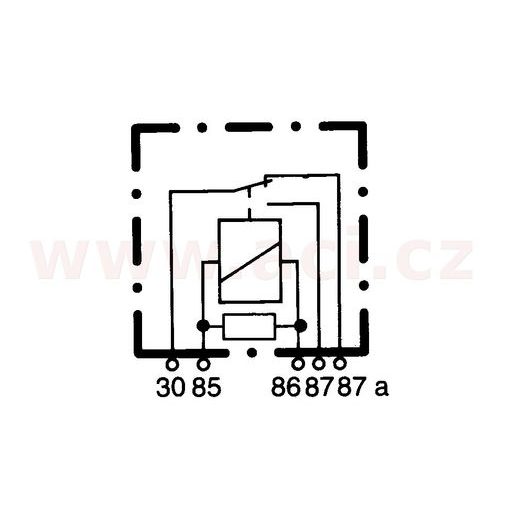 RELE PREPINACI 12V 20 30A S ODPOREM A DRZAKEM 5-PIN HELLA