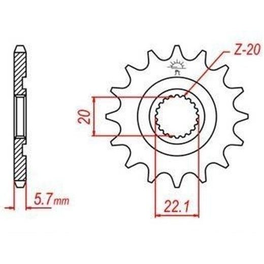REŤAZOVÉ KOLIESKO PRE SEKUNDÁRNE REŤAZY TYPU 520, JT - ANGLICKO (13 ZUBOV)