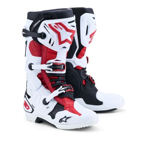 TOPÁNKY TECH 10, ALPINESTARS (BÍLÁ/ČERNÁ/ČERVENÁ) 2027