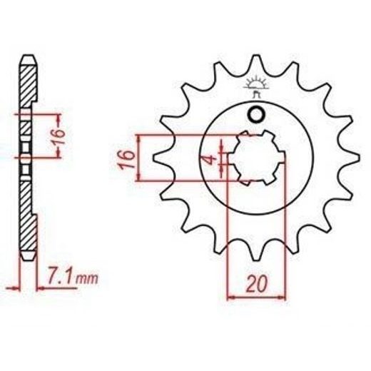 REŤAZOVÉ KOLIESKO PRE SEKUNDÁRNE REŤAZY TYPU 428, JT - ANGLICKO (15 ZUBOV)