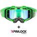 LS2 AURA PRO GOGGLE BLACK H-V GREEN WITH IRIDIUM VISOR