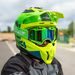LS2 AURA PRO GOGGLE BLACK H-V GREEN WITH IRIDIUM VISOR