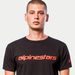 TRIKO LINEAR WORDMARK TEE, ALPINESTARS (ČERNÁ/ČERVENÁ FLUO)