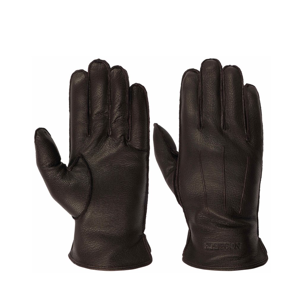 Gentleman Store - Зимни ръкавици Stetson от ярешка кожа - Dark Brown -  Stetson - Ръкавици - Дрехи