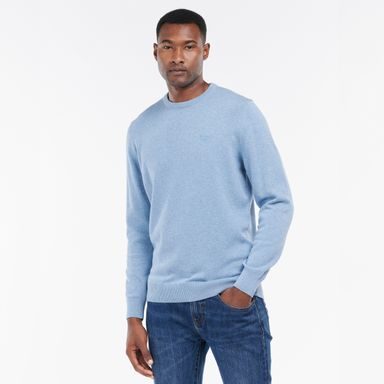 Barbour Pima Cotton Crew Neck Jumper — Dark Chambray