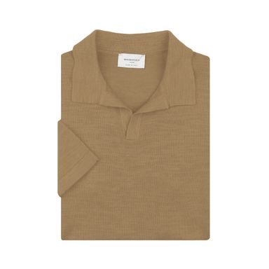 Brooksfield Single Jersey Sweater Polo — Camel