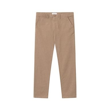 KnowledgeCotton Apparel Chuck Regular Flannel Chino Pants — Kelp Melange