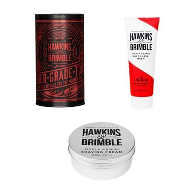 Hawkins & Brimble Подаръчен комплект за мъже (крем за бръснене + балсам за бръснене)
