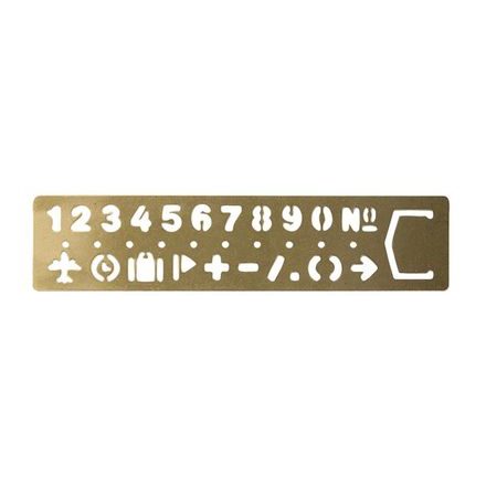 TRAVELER'S — Brass Numeric Template Bookmark