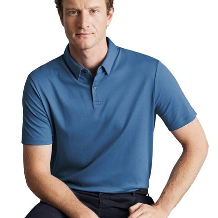 Charles Tyrwhitt Smart Jersey Polo — Ocean Blue
