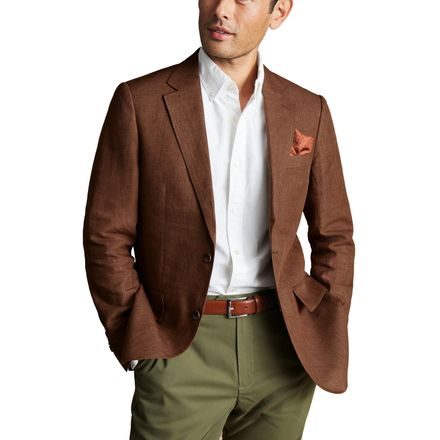 Charles Tyrwhitt Linen Jacket — Rust