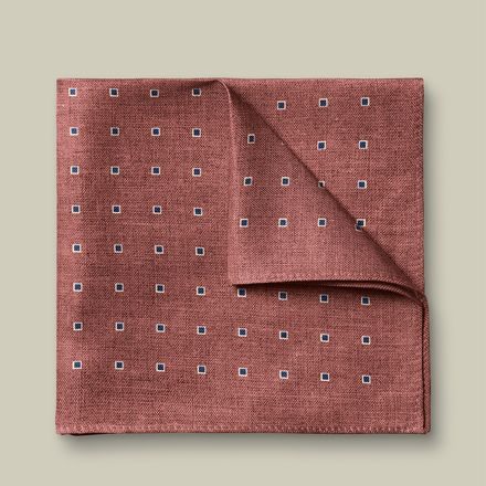 Charles Tyrwhitt Silk Linen Motif Pocket Square — Pink
