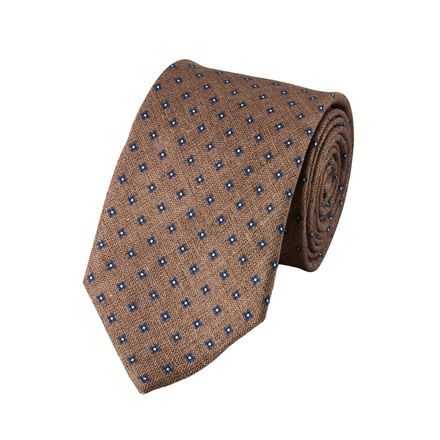 Charles Tyrwhitt Silk Linen Geo Print Tie — Camel