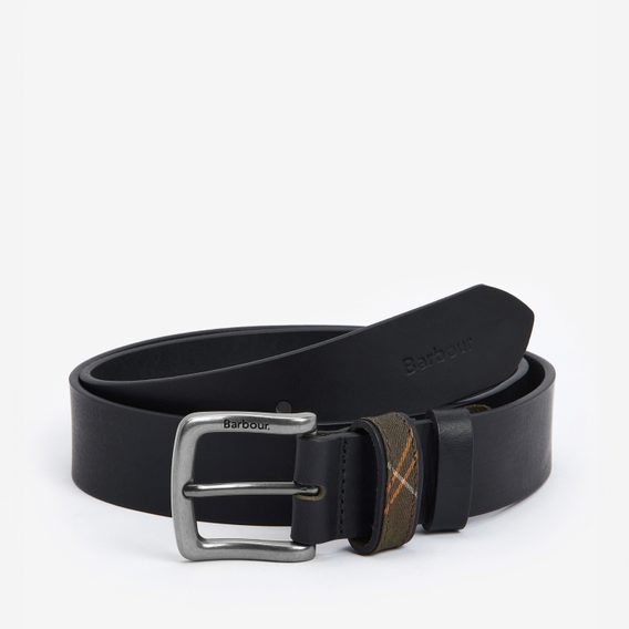 Barbour Esk Leather Belt — Black