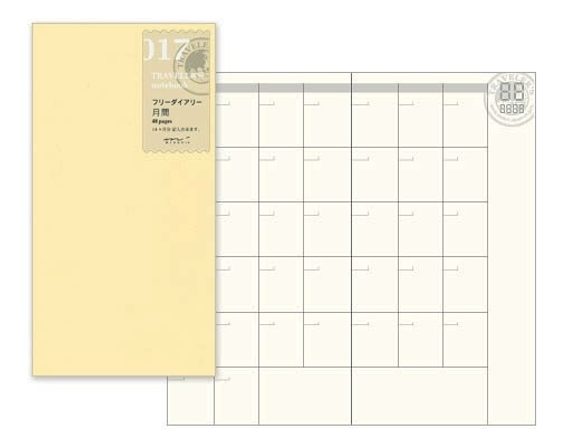 TRAVELER'S 017 — Free Diary (Monthly)