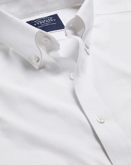 Charles Tyrwhitt Button-Down Non-Iron Stretch Oxford Shirt — White