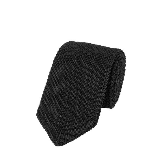 Charles Tyrwhitt Knitted Silk Slim Tie — Black
