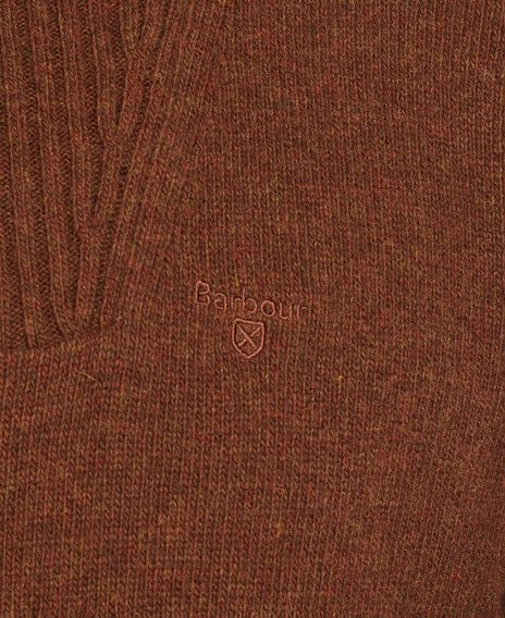 Закопчаващ пуловер Barbour Essential Lambswool Half Zip - Sandstone