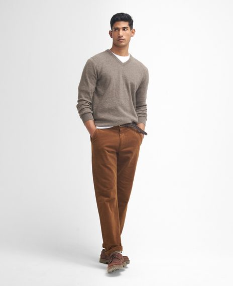 Barbour Stretch Cord Tailored Trousers — Dark Honey