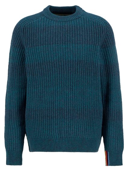 Barbour loves Paul Smith — Saddle Crew Neck Jumper Rosette Blue
