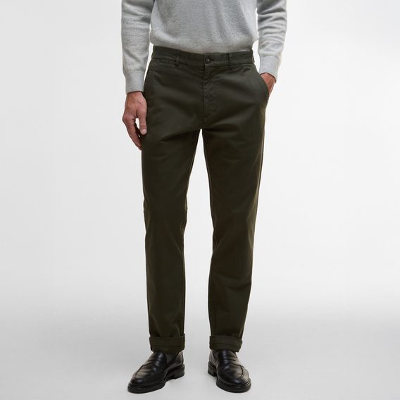 Barbour Washed Stretch Tailored Trousers — Forest