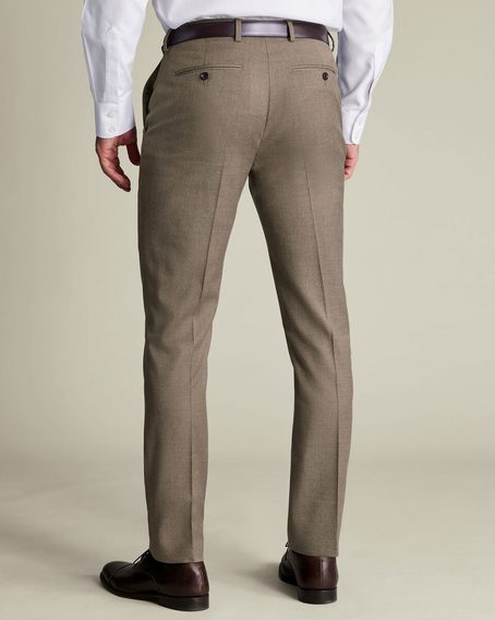 Charles Tyrwhitt Italian Flannel Suit Trousers — Taupe