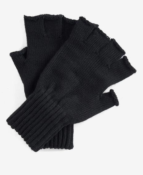 Barbour Fingerless Gloves — Black