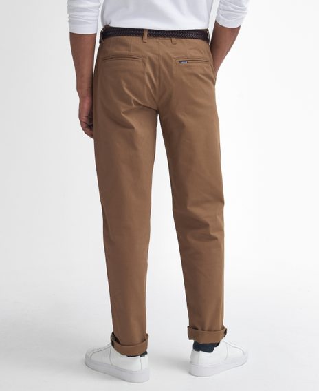 Barbour Sueded Sateen Tailored Fit Trousers — Sandstone