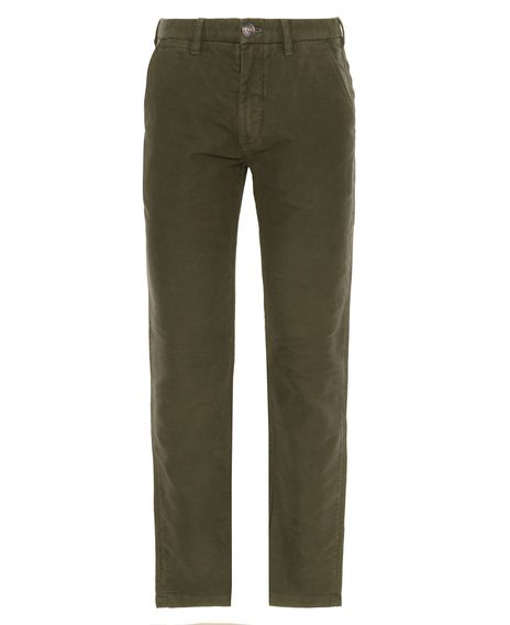 Barbour Moleskin Tailored Trousers — Dark Olive
