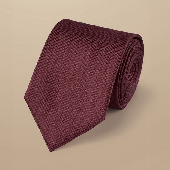 Charles Tyrwhitt Silk Tie — Burgundy Red