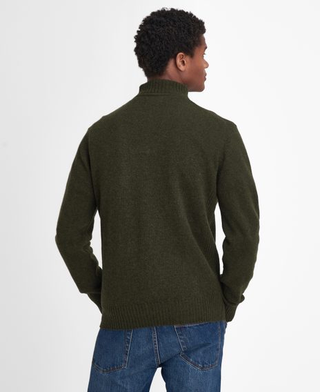 Barbour Essential Lambswool Half Zip Knitted Jumper — Seaweed