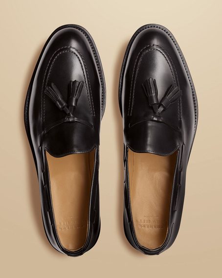 Charles Tyrwhitt Leather Tassel Loafers — Black