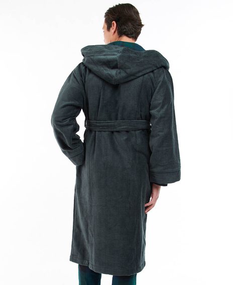 Памучен халат Barbour Angus Dress Gown - Charcoal