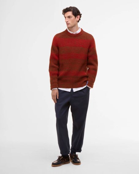 Barbour loves Paul Smith — Saddle Crew Neck Jumper Rosette Red