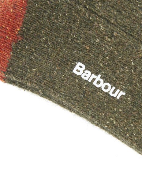Barbour Houghton Socks — Olive/Burnt Orange