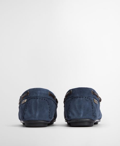 Barbour Courage Driving Shoes — Shark Blue Suede
