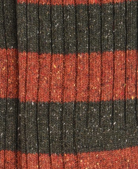 Barbour Houghton Stripe Socks — Burnt Orange