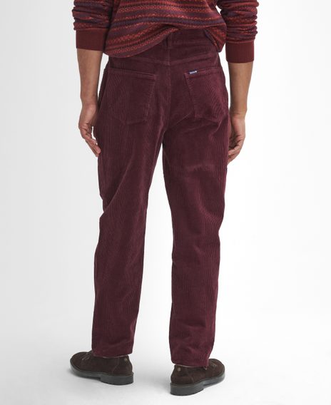 Barbour Stretch Cord Regular Trousers — Dark Merlot