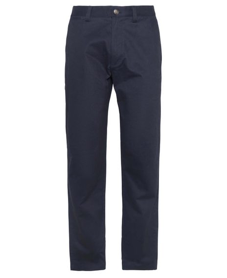 Barbour Sueded Sateen Tailored Fit Trousers — Dark Navy