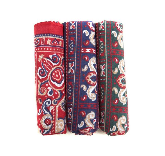 Подаръчен пакет кърпички с paisley мотив Barbour (3 бр)