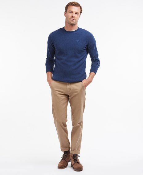 Barbour Essential Lambswool Crew Neck Sweatshirt — Deep Blue
